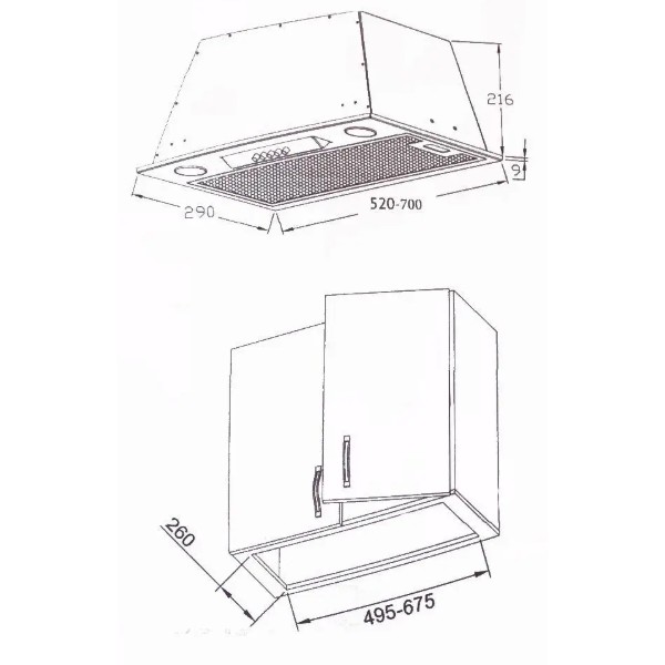 Фото - Витяжка вбудована Borgio BBG 51K Black Glass