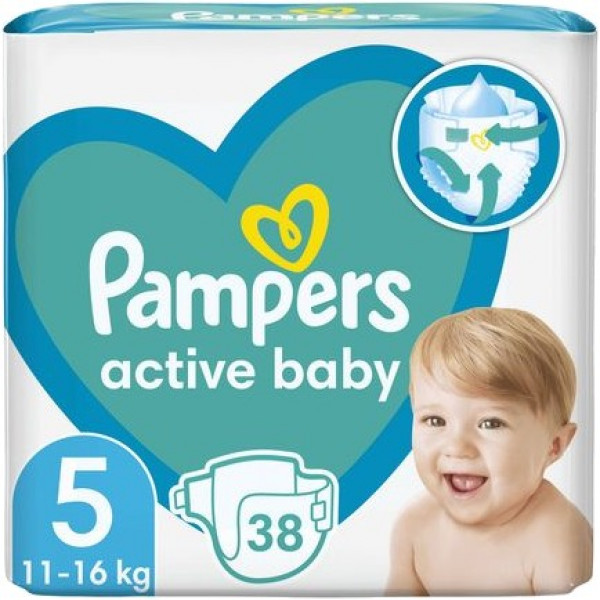 Фото - Одноразові підгузки Pampers Active Baby Розмір 5 (11-16 кг), 38 шт. (81780966) Фото - Одноразові підгузки Pampers Active Baby Розмір 5 (11-16 кг), 38 шт. (81780966)