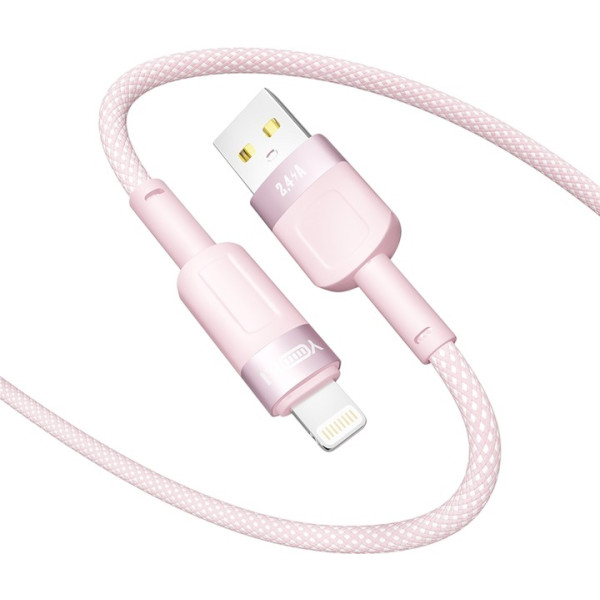 Фото - Кабель синхронізації даних YOKI STYLE Lightning 2.4A 1.2m Pink (YK-ST41)