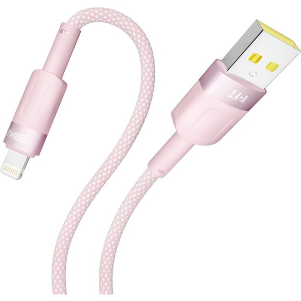 Фото - Кабель синхронізації даних YOKI STYLE Lightning 2.4A 1.2m Pink (YK-ST41)