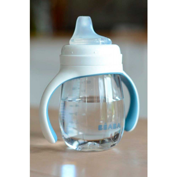 Фото - Поїльник-непроливайка дитячий Beaba 2 в 1 210 мл Windy Blue (913477)
