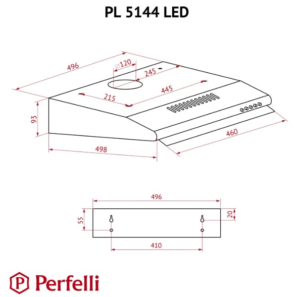Фото - Вытяжка традиционная Perfelli PL 5144 BR LED