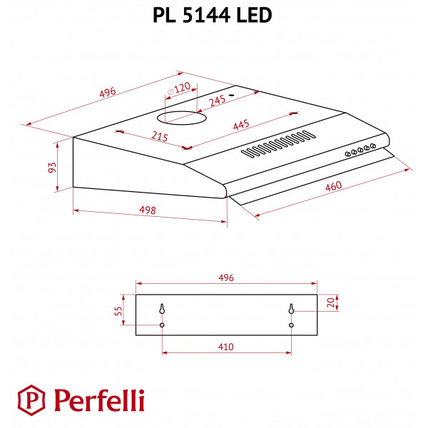 Фото - Вытяжка традиционная Perfelli PL 5144 BL LED