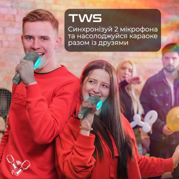 Фото - Мікрофон вокальний бездротовий Promate vocalmic.black