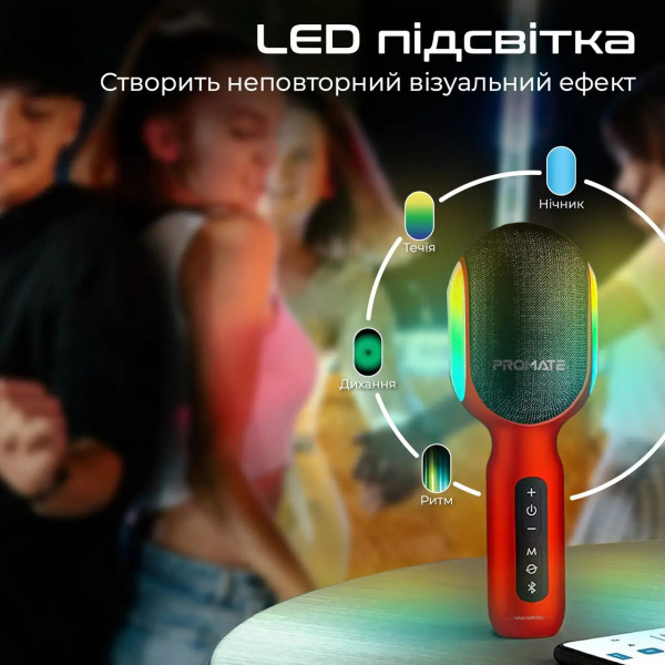Фото - Мікрофон вокальний бездротовий Promate vocalmic.red