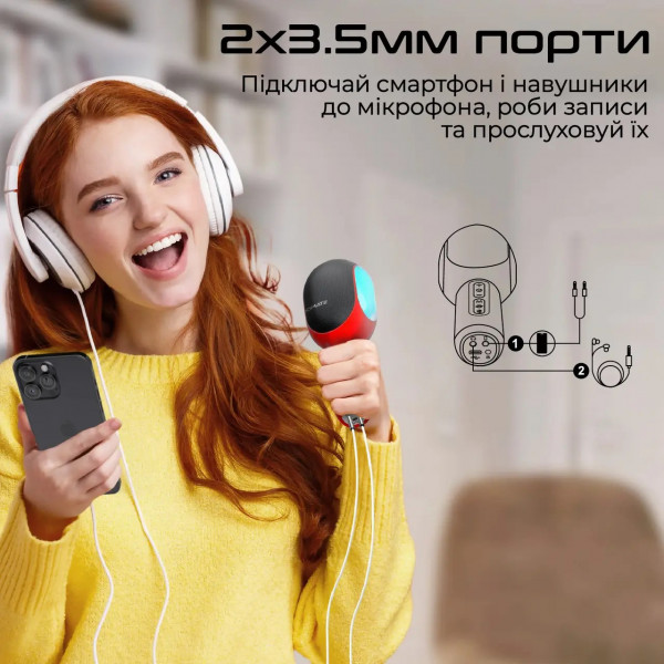 Фото - Мікрофон вокальний бездротовий Promate vocalmic.red