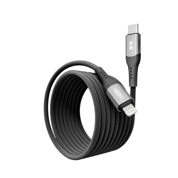 Фото - Кабель YOKI SOLID Type-C to Lightning 30W 2m Black (YK-SO15)