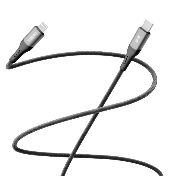 Фото - Кабель YOKI SOLID Type-C to Lightning 30W 2m Black (YK-SO15)