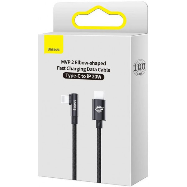 Фото - Кабель синхронізації даних Baseus MVP 2 Elbow-shaped Fast Charging Data Cable Type-C to iP 20W 1m Black (CAVP000201)