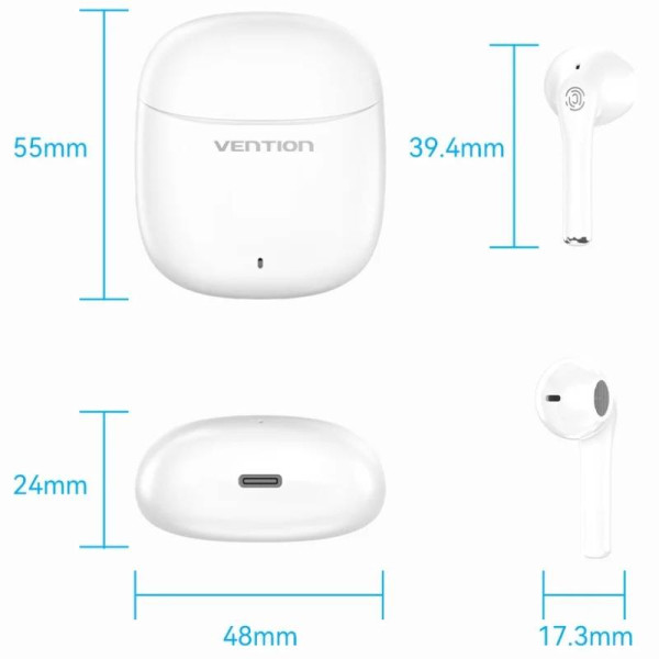 Фото - Навушники вкладиші бездротові TWS Vention Elf Earbuds E02 White (NBGW0)