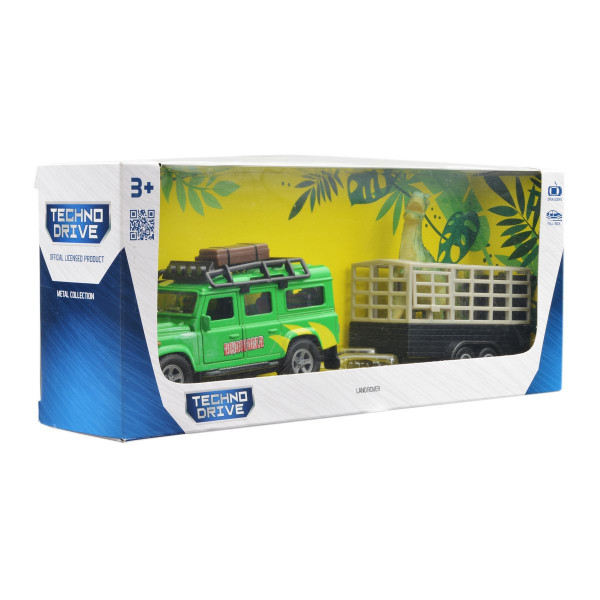 Фото - Автотранспорт TechnoDrive LAND ROVER (з причепом та динозавром) (520178.270)