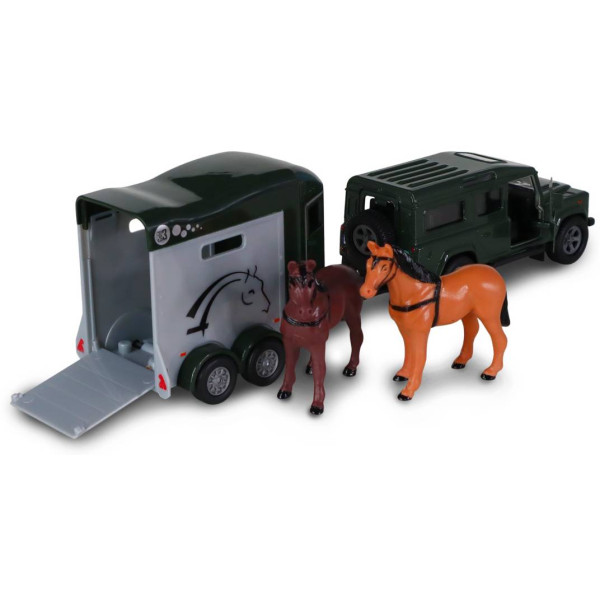 Фото - Автотранспорт TechnoDrive LAND ROVER (з причепом та фігурками коней) (520460.270)