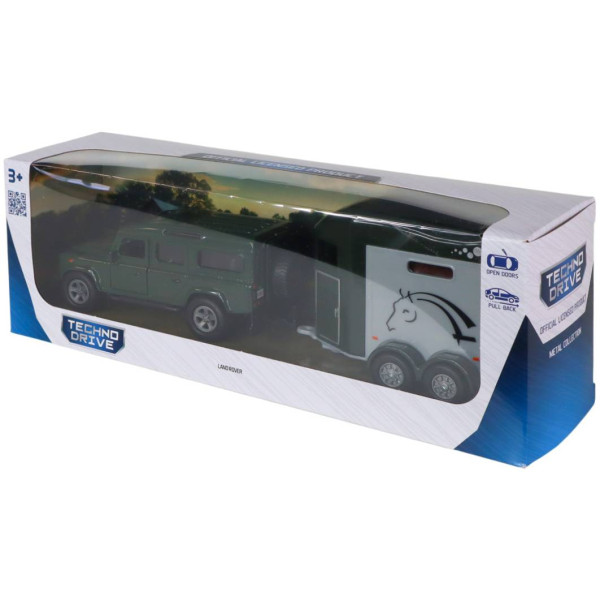 Фото - Автотранспорт TechnoDrive LAND ROVER (з причепом та фігурками коней) (520460.270)