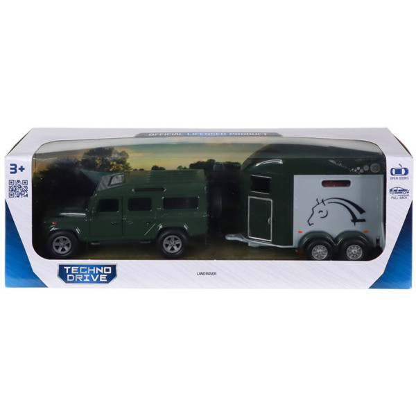 Фото - Автотранспорт TechnoDrive LAND ROVER (з причепом та фігурками коней) (520460.270)