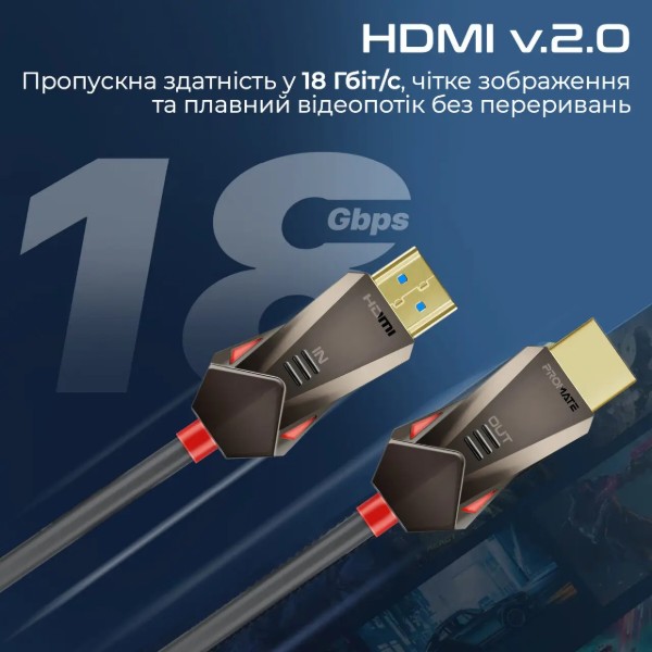 Фото - Кабель HDMI Promate v.2.0 (prolink4k60-20m)