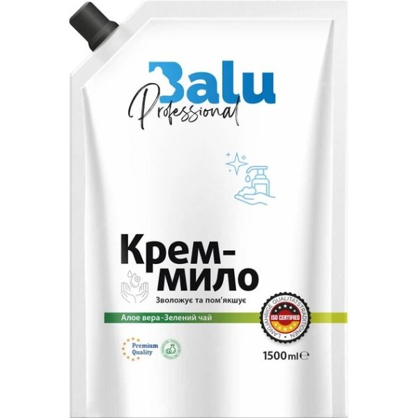 Фото - Рідке мило для рук BALU Алое вера - Зелений чай, 1500 мл