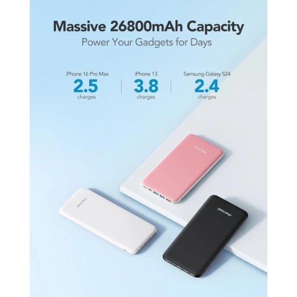 Фото - Батарея мобильная Charmast W2002C 26800mAh 15W Black (B073FJ9X2J)
