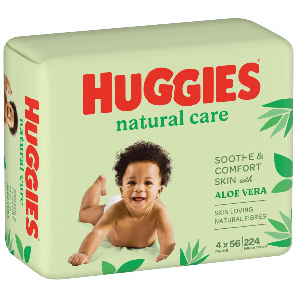 Фото - Серветки вологі для дітей Huggies Natural Care, 56х4