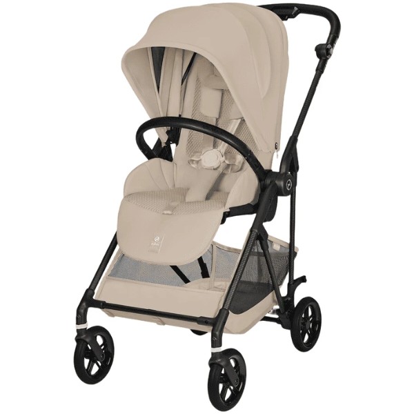 Фото - Коляска прогулочная Cybex Melio Carbon Almond Beige (с бампером) Фото - Коляска прогулочная Cybex Melio Carbon Almond Beige (с бампером)