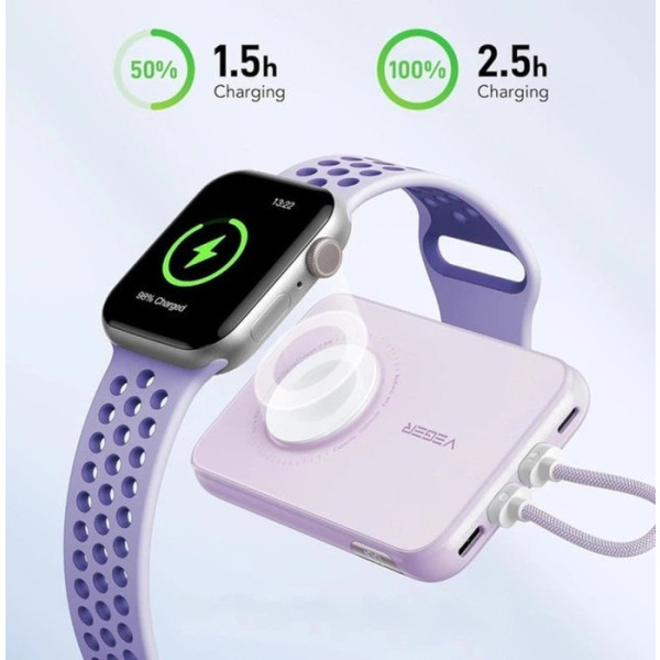 Фото - Батарея мобільна Veger V1171 10000mAh 20W Pink (X001XES8EF)