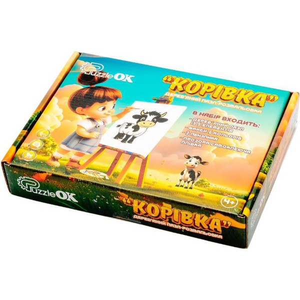 Фото - Пазли (3-4 роки) PuzzleOk Розмальовка "Корівка" А5 (Puz-22936)