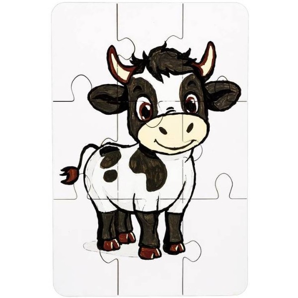Фото - Пазли (3-4 роки) PuzzleOk Розмальовка "Корівка" А5 (Puz-22936)