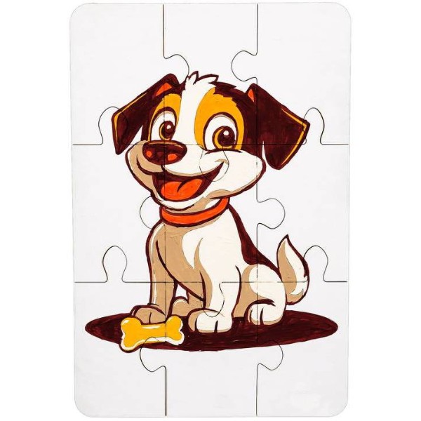 Фото - Пазли (3-4 роки) PuzzleOk Розмальовка "Собачка" А5  (Puz-22940)
