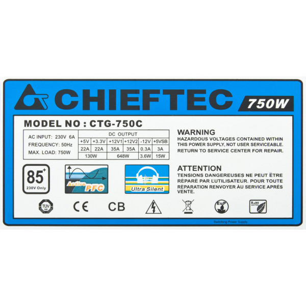 Фото - Блок питания для ПК Chieftec A-80 CTG-750C