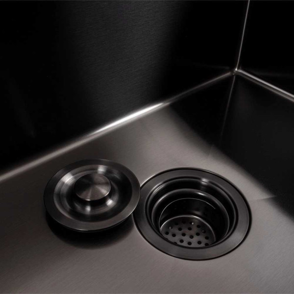 Фото - Мойка кухонная VALESO 58х43 PVD черная Handmade (сифон круглый, 3,0/0,8)