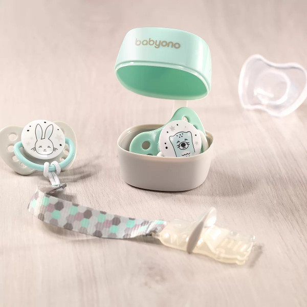 Фото - Контейнер для зберігання пустушок BabyOno Natural nursing м'ятний (535/02)
