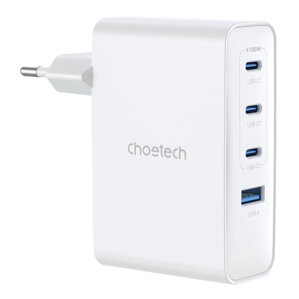 Фото - Сетевое зарядное устройство Choetech PD100W 4 Ports (PD9002)
