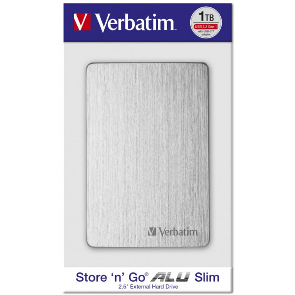 Фото - SSD-накопичувач зовнішній Verbatim Store'n Go ALU 1TB USB 3.2 GEN 1 Silver (53663)