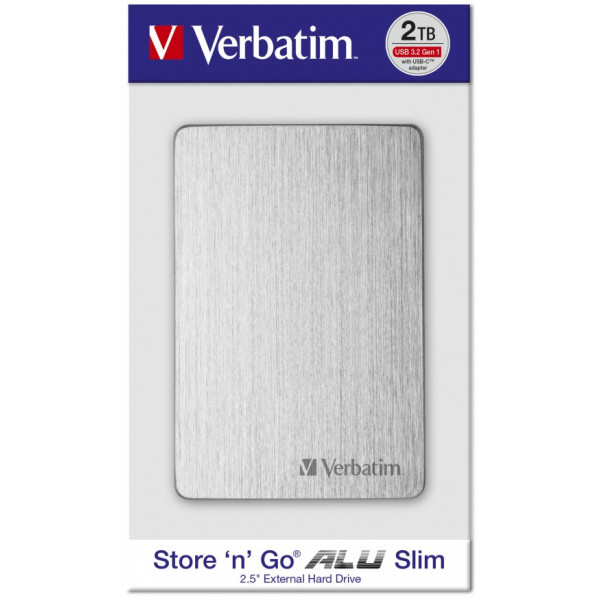 Фото - SSD-накопичувач зовнішній Verbatim Store'n Go ALU 2TB USB 3.2 GEN 1 Silver (53666)