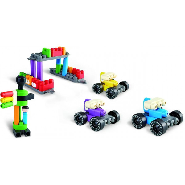 Фото - Пластиковый конструктор PolyM Радужный поезд с цифрами 63 детали (760022)