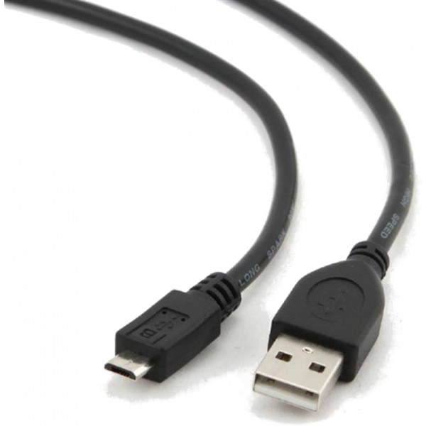 Фото - Кабель синхронізації даних Cablexpert USB 2.0 - MicroB Black 0.1m (CCP-mUSB2-AMBM-0.1M)