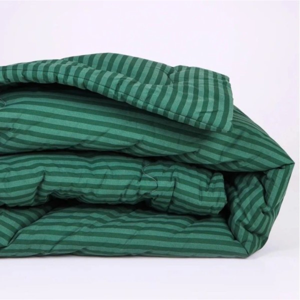Фото - Ковдра літня двоспальна євро MirSon №130 Сolor Fun Line 17-0612 Stripe Emerald Bamboo 220х240 см +нав 2 шт. (2200010858211)