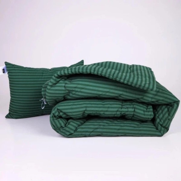 Фото - Ковдра літня двоспальна євро MirSon №130 Сolor Fun Line 17-0612 Stripe Emerald Bamboo 220х240 см +нав 2 шт. (2200010858211)
