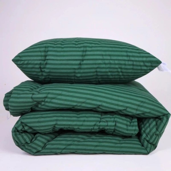 Фото - Ковдра літня двоспальна євро MirSon №130 Сolor Fun Line 17-0612 Stripe Emerald Bamboo 220х240 см +нав 2 шт. (2200010858211)