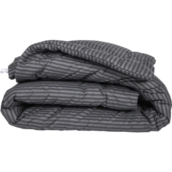 Фото - Одеяло летнее двуспальное евро MirSon антиаллергенное №163 Сolor Fun Line 17-0611 Stripe Black с эвкалиптовым волокном 200х220 + нав 2 шт. (2200010860009)