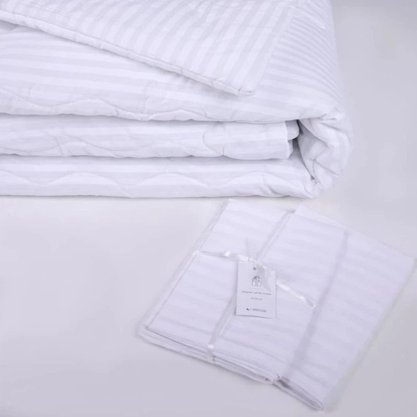 Фото - Одеяло зимнее двуспальное евро MirSon антиаллергенное №192 Сolor Fun Line 17-0605 Stripe White с эвкалиптовым волокном 220х240 + нав. 2 шт. (2200010859812)