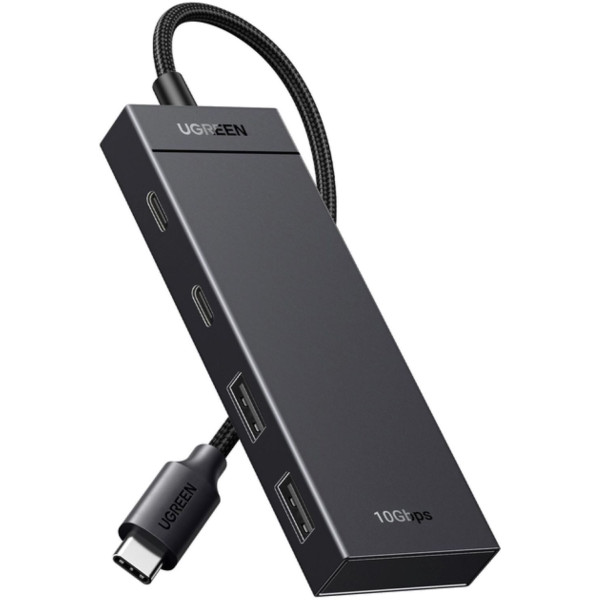 Фото - Хаб USB UGREEN CM806 USB-C to 2xUSB-A + 2xUSB-C 3.2 Gen2 10Gbps Black (35583)