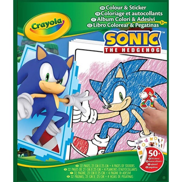 Фото - Розмальовки Crayola Sonic 32 стор. та 4 стор. наліпок (04-0898G)