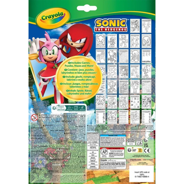 Фото - Раскраски Crayola Sonic 32 стр. и 7 шт. фломастеров (04-0866G)