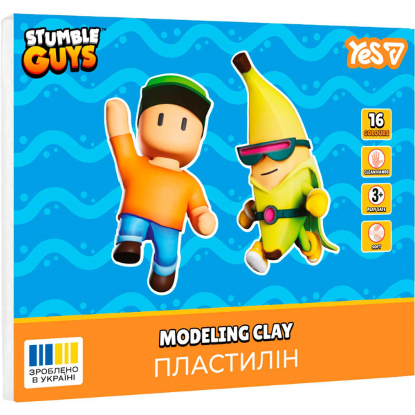 Фото - Пластилин классический YES 16 цв. 320г Stumble Guys (540724)
