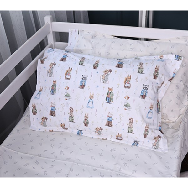 Фото - Простирадло двоспальне MirSon Poplin Line Kids 03 Animals 180x200 см (2200009713279)