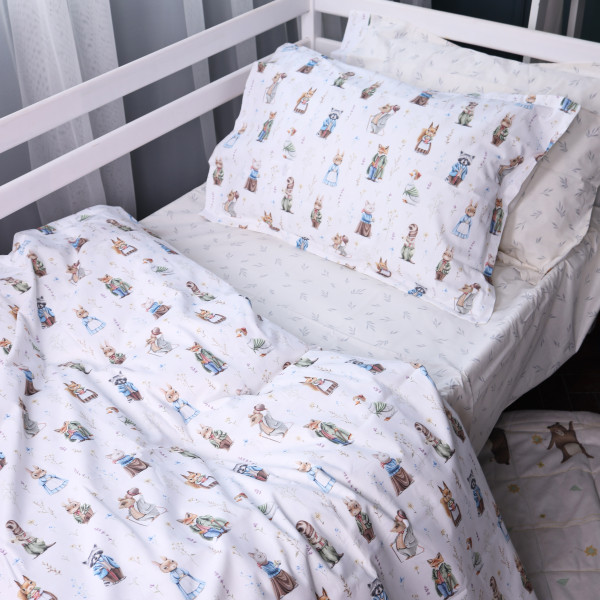 Фото - Простирадло двоспальне MirSon Poplin Line Kids 03 Animals 180x190 см (2200009713262)