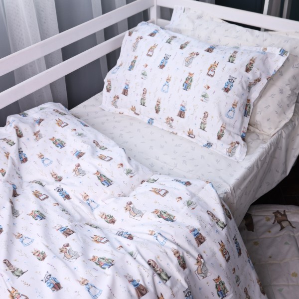 Фото - Простирадло двоспальне MirSon Poplin Line Kids 03 Animals 180x200 см (2200009713279)