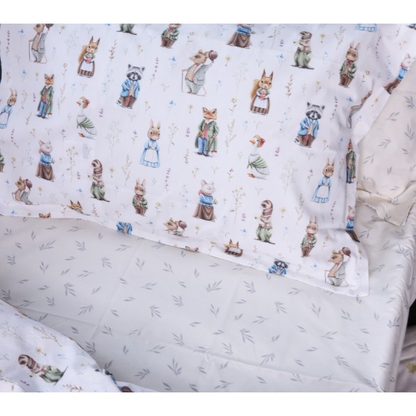 Фото - Простирадло двоспальне MirSon Poplin Line Kids 03 Animals 180x200 см (2200009713279)