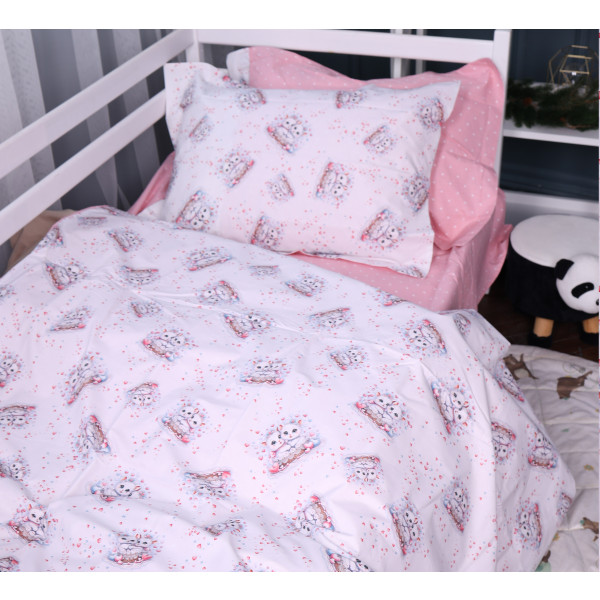 Фото - Простирадло двоспальне MirSon Poplin Line Kids 04 Cats 180x200 см (2200009714535)