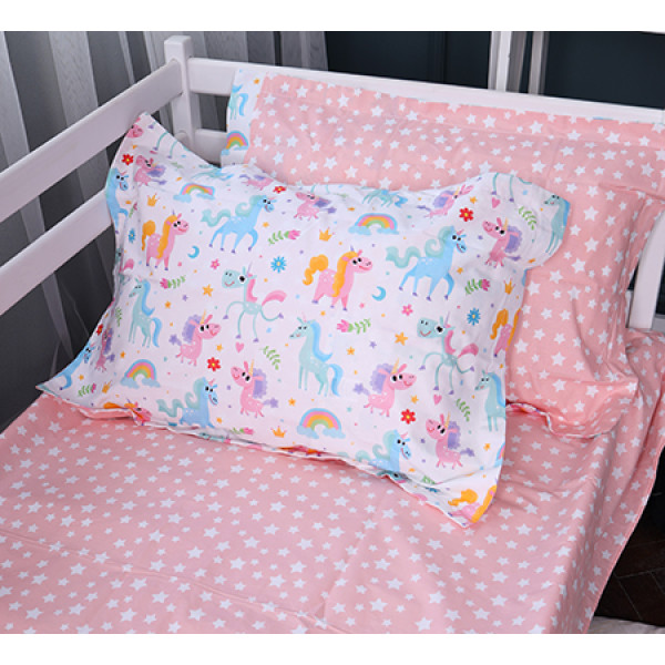 Фото - Простирадло двоспальне MirSon Poplin Line Kids 05 Pony 180x190 см (2200009715785)